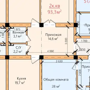 2-комн. квартира, 2 этаж, 93 м², 30 мкр