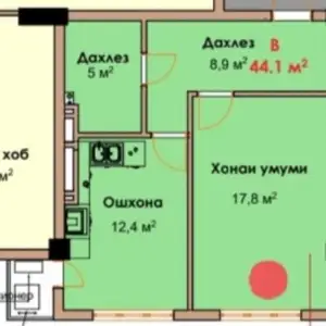 1-комн. квартира, 4 этаж, 44 м², Гранд отель