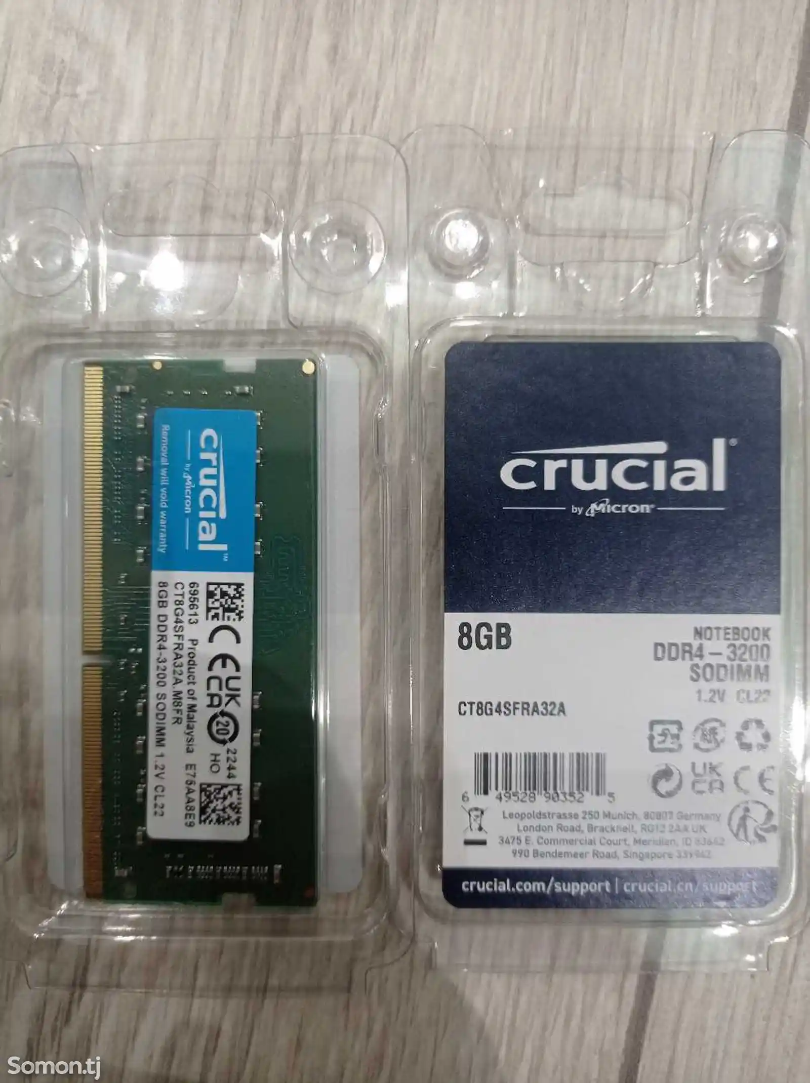 Оперативная память Crucial SO-DIMM DDR4 8Gb 3200MHz-1