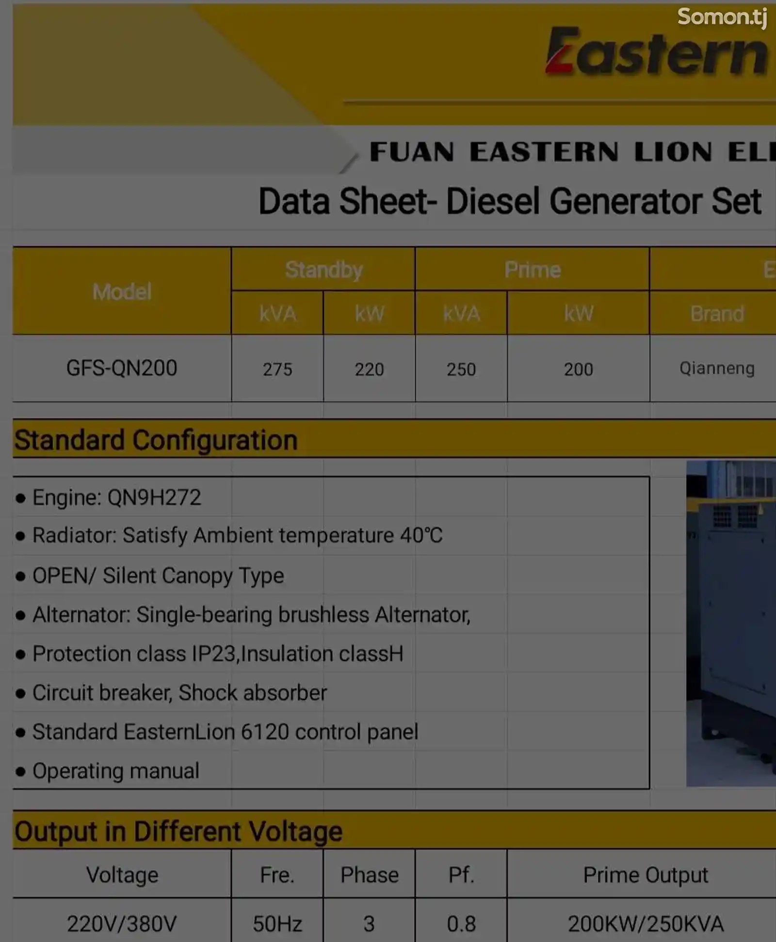 Генератор 200квт 275KvA Eastern Lion Generator-9