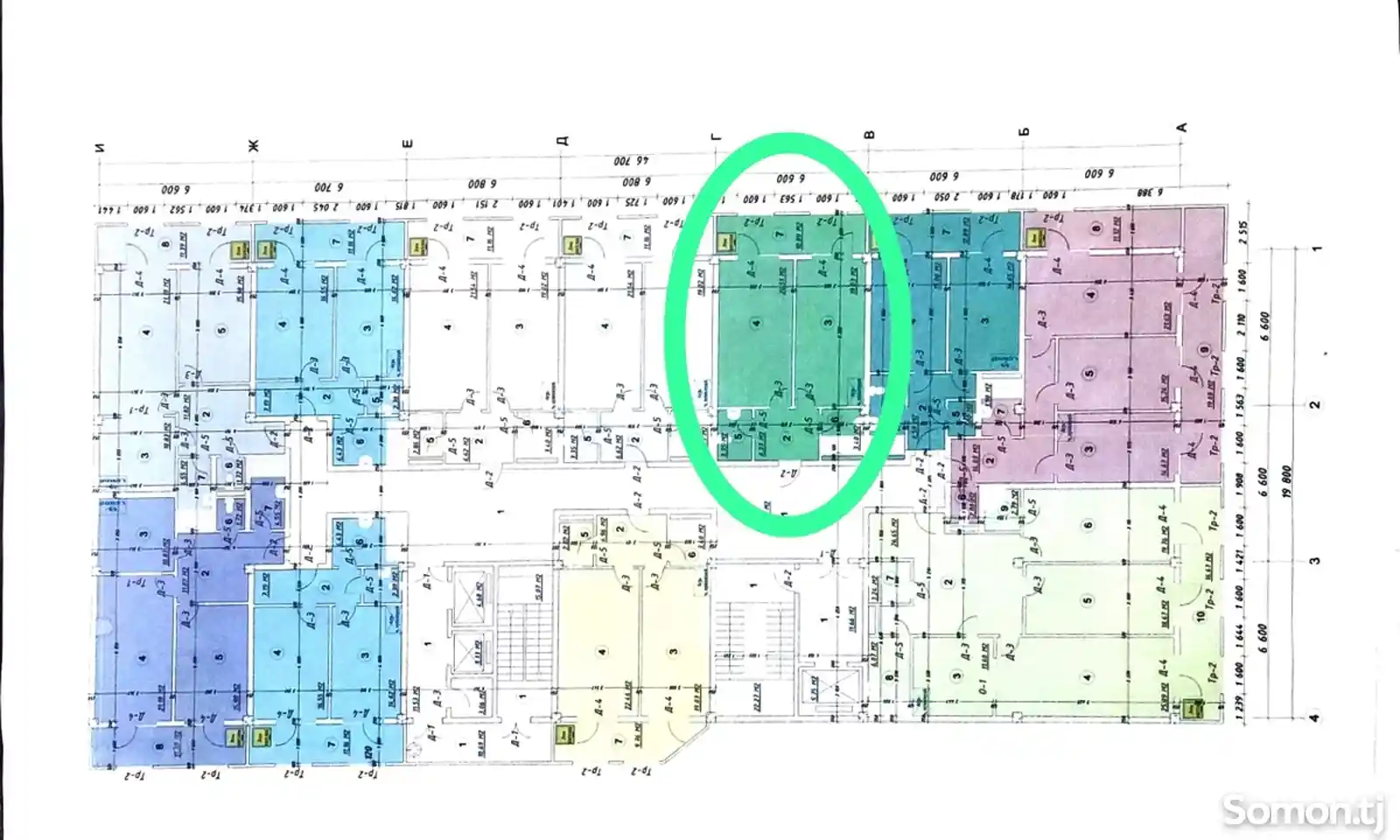 1-комн. квартира, 6 этаж, 68 м², 92й микрорайон, Сзади кафе Райхона, Район Сино-5