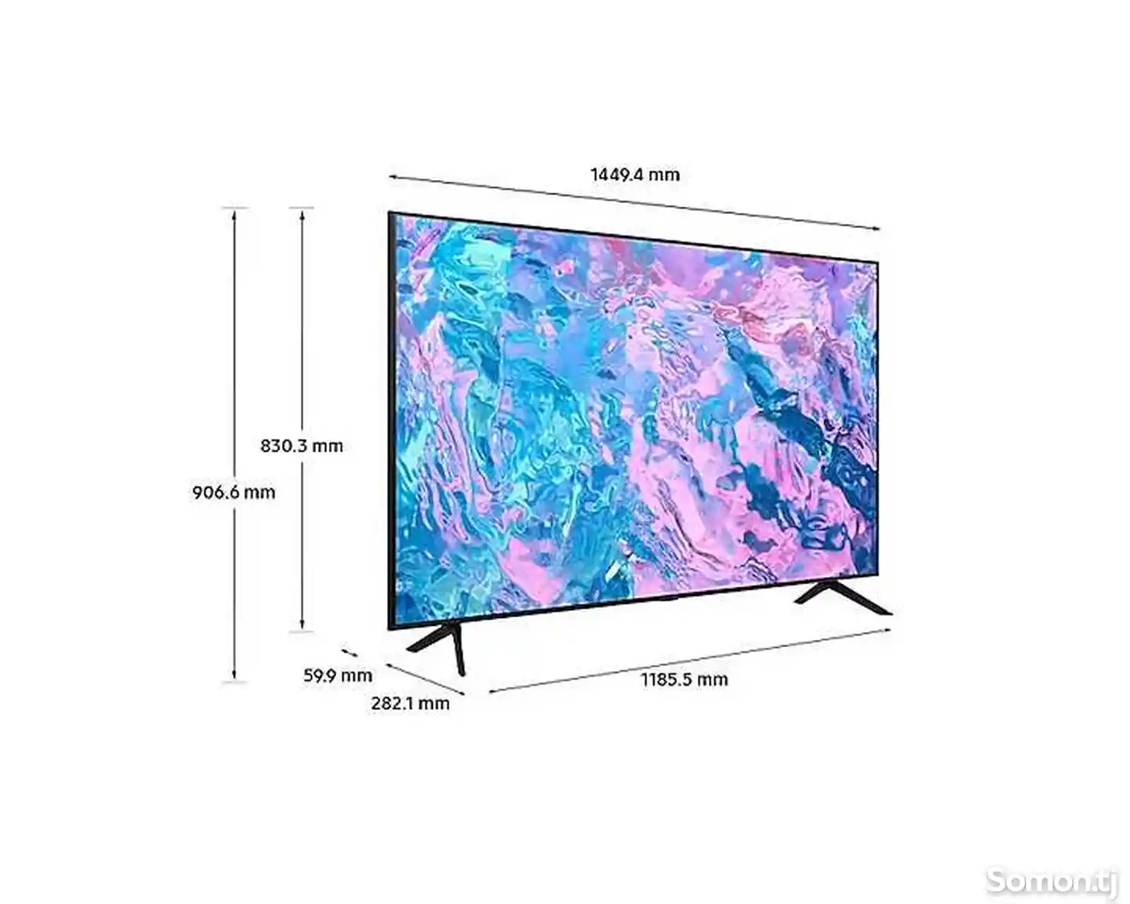 Телевизор Samsung Crystal UHD 65 дюймов CU7000 4K Smart TV 2023-4