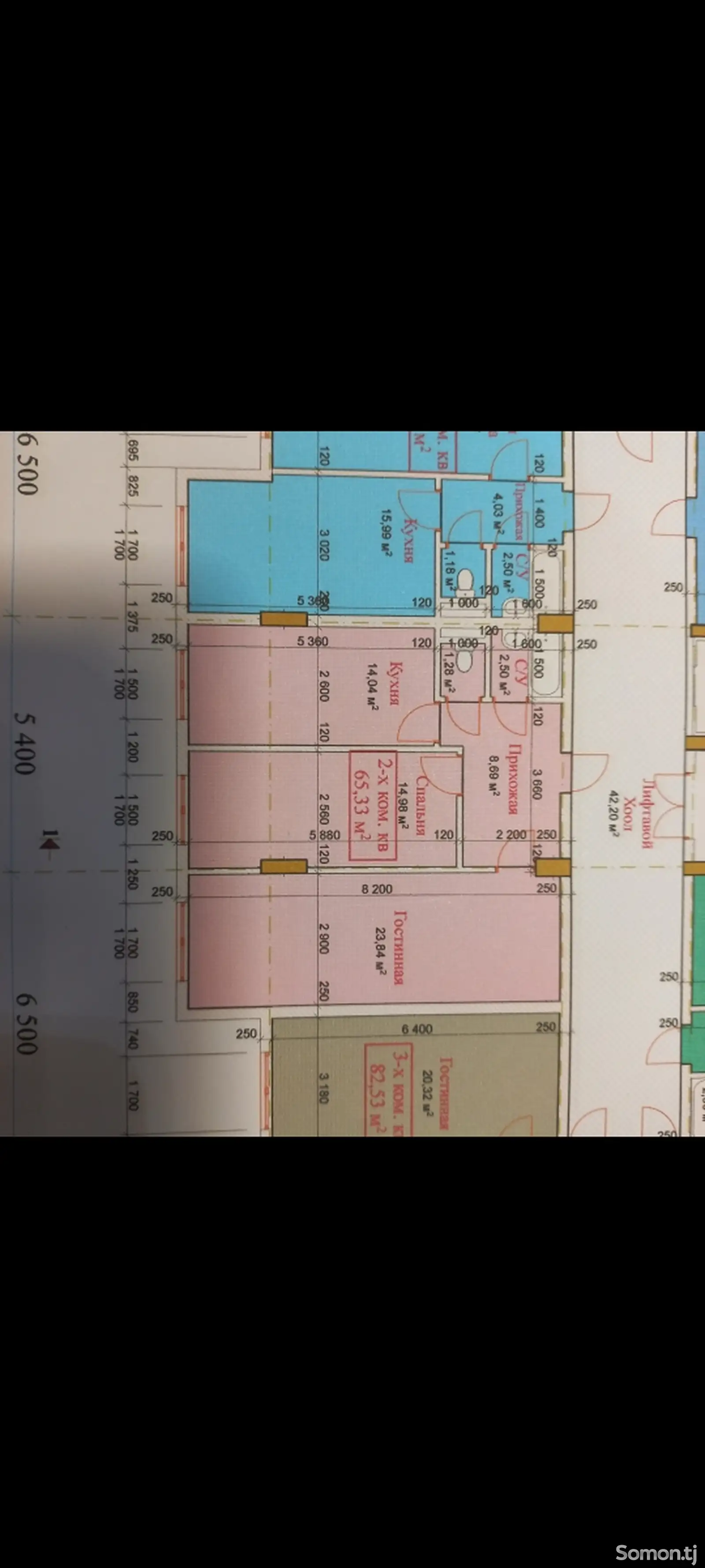 2-комн. квартира, 7 этаж, 65 м², Кривой-1