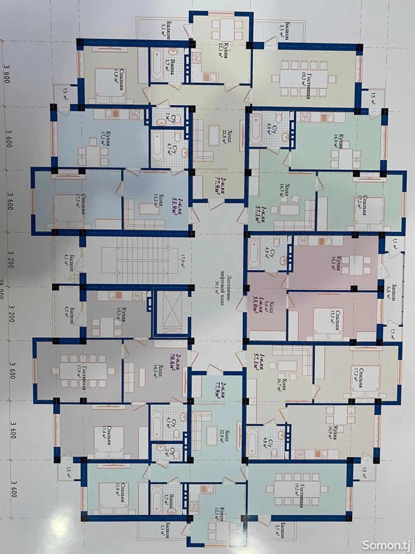 1-комн. квартира, 5 этаж, 57 м², 12мкр-4