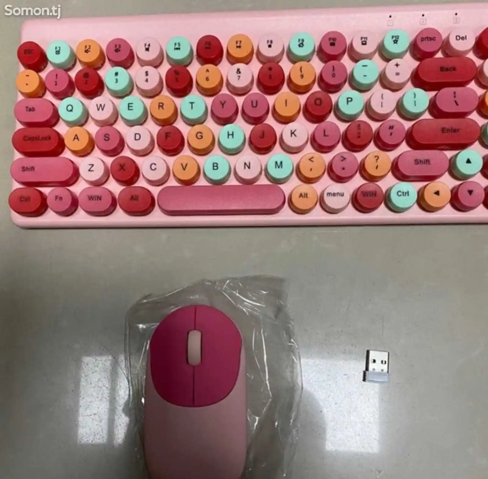 Цветная мини-беспроводная клавиатура и мышь-2