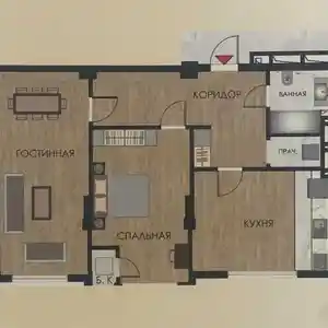 2-комн. квартира, 2 этаж, 79 м², 20 микрорайон