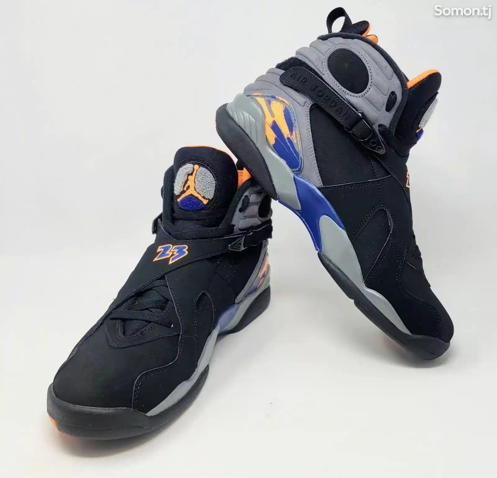 Кроссовки Air Jordan VIII 8 Retro Suns Black Deep Royal Orange-1