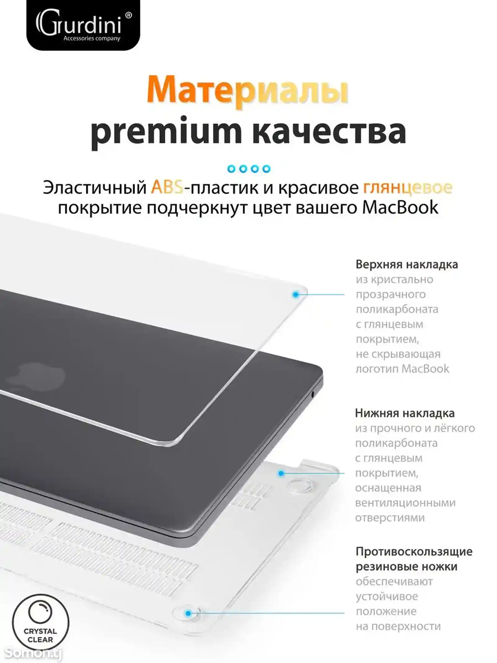 Прозрачный чехол накладка для MacBook Air 15 Inc M2-4
