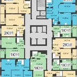 2-комн. квартира, 11 этаж, 48 м², гардиши фабрика