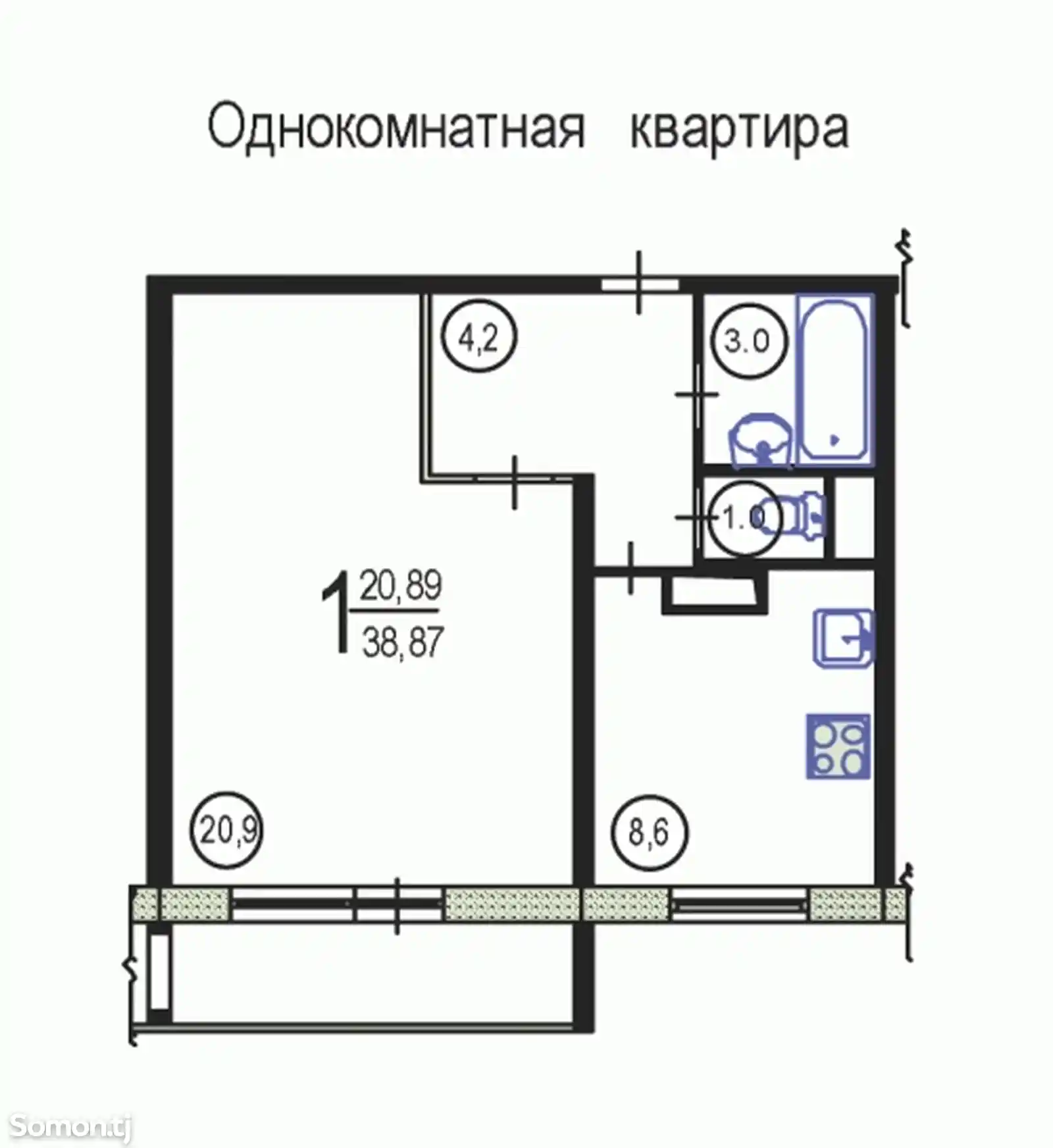 1-комн. квартира, 2 этаж, 39 м², Поворот Ленинграда