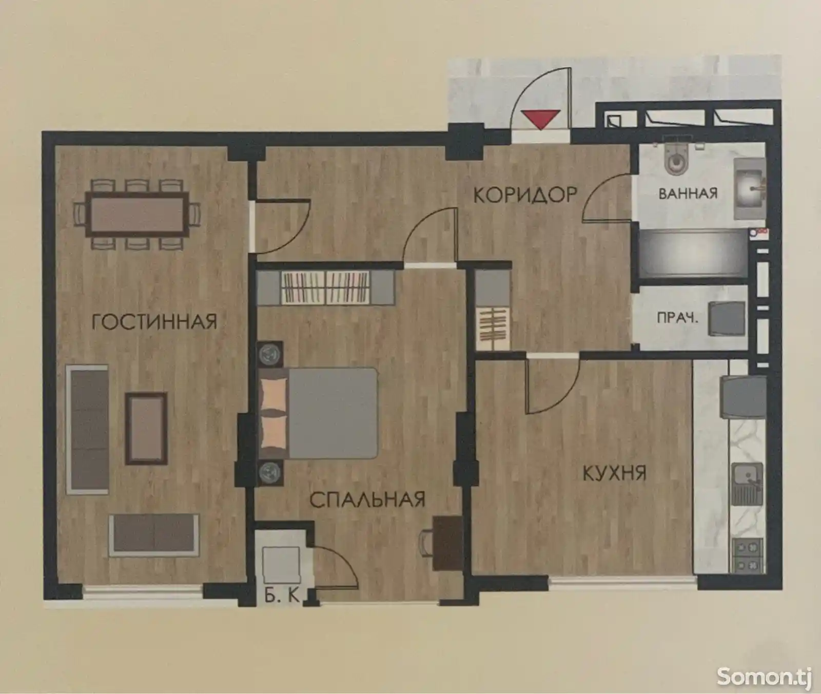 2-комн. квартира, 6 этаж, 79 м², 20 микрорайон-4