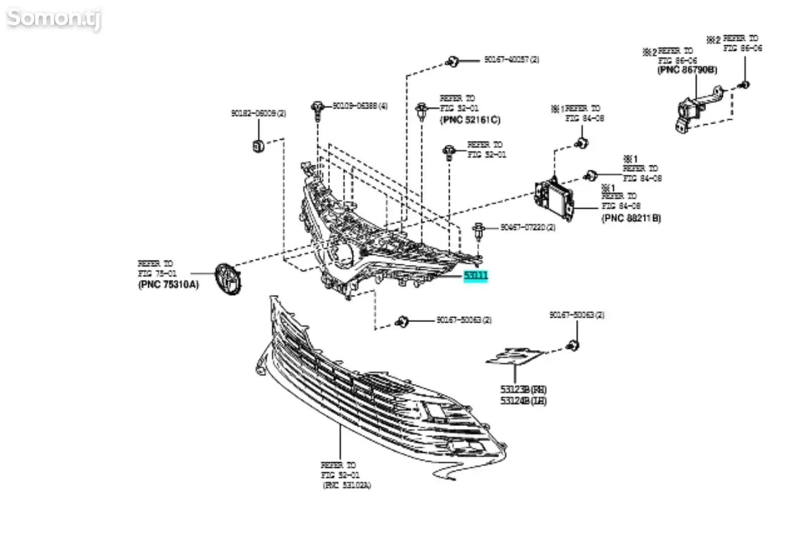 Решетка радиатора Toyota Camry V70 2018-8