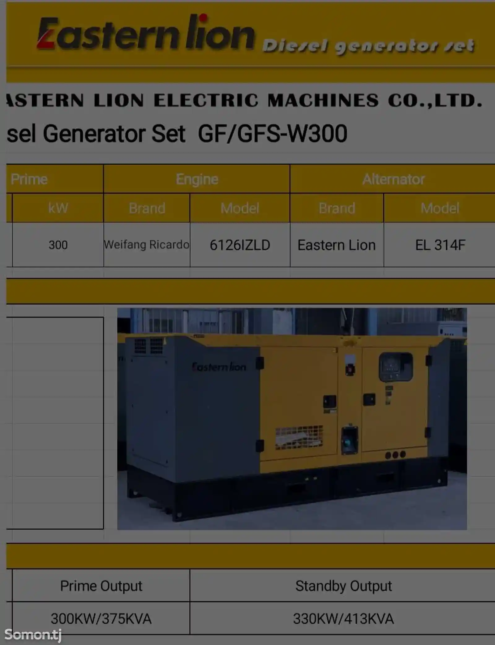 Генератор 300квт 413KvA Eastern Lion Generator-10