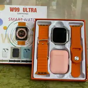 Комплект Смарт часы и наушники W99 Ultra
