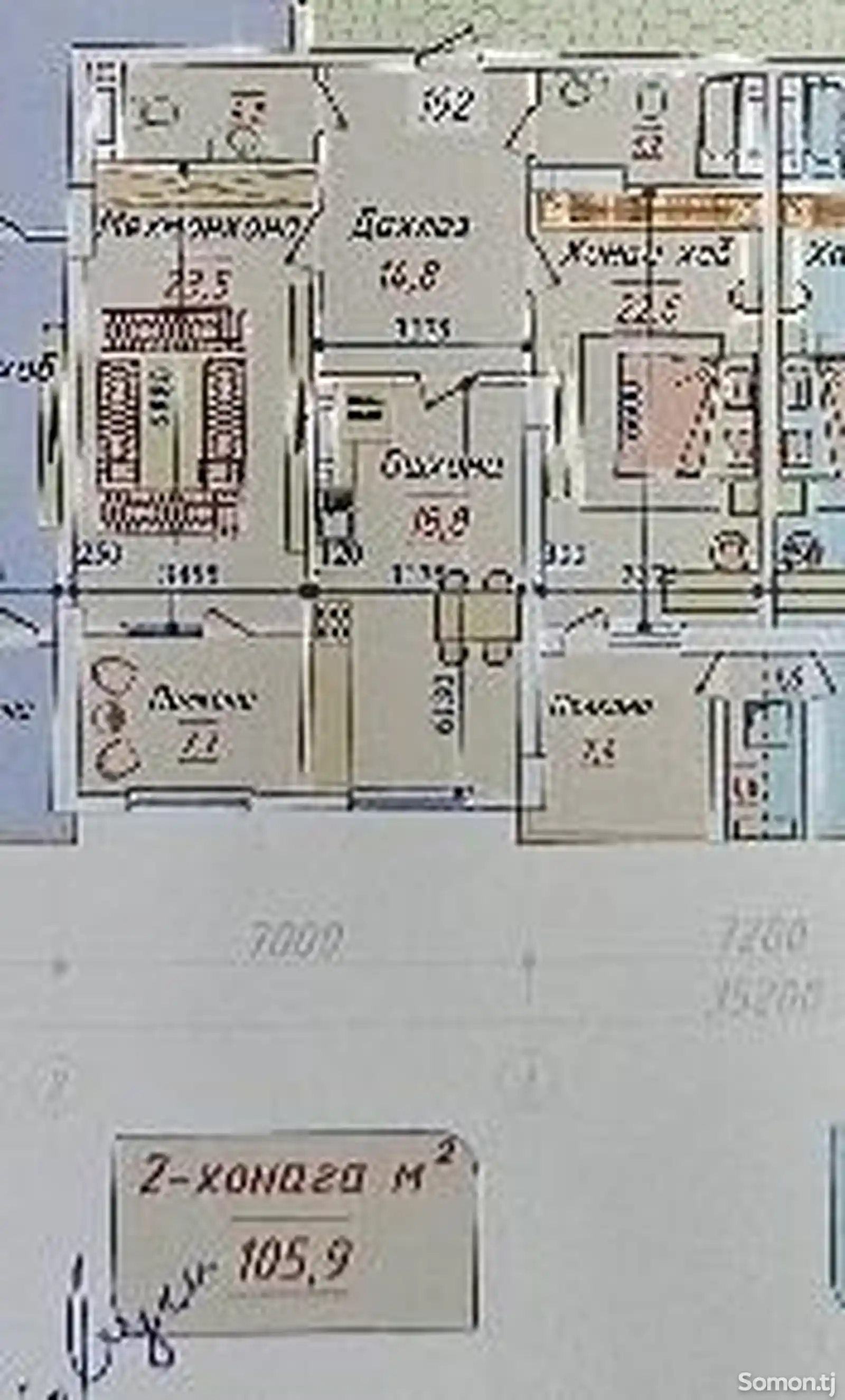 3-комн. квартира, 15 этаж, 106 м², Шохмансур-1