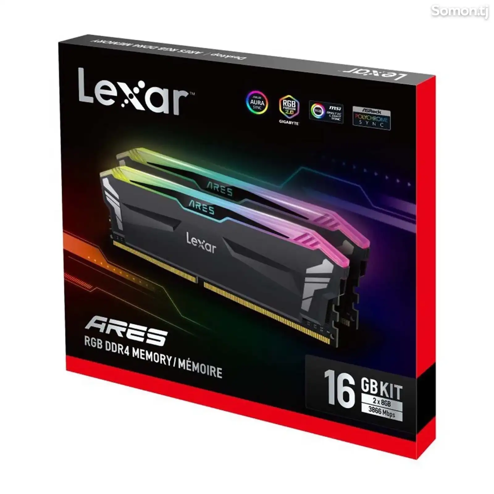 Оперативная память Lexar ares RGB 16GB DDR4 3600MHz 8х2-1