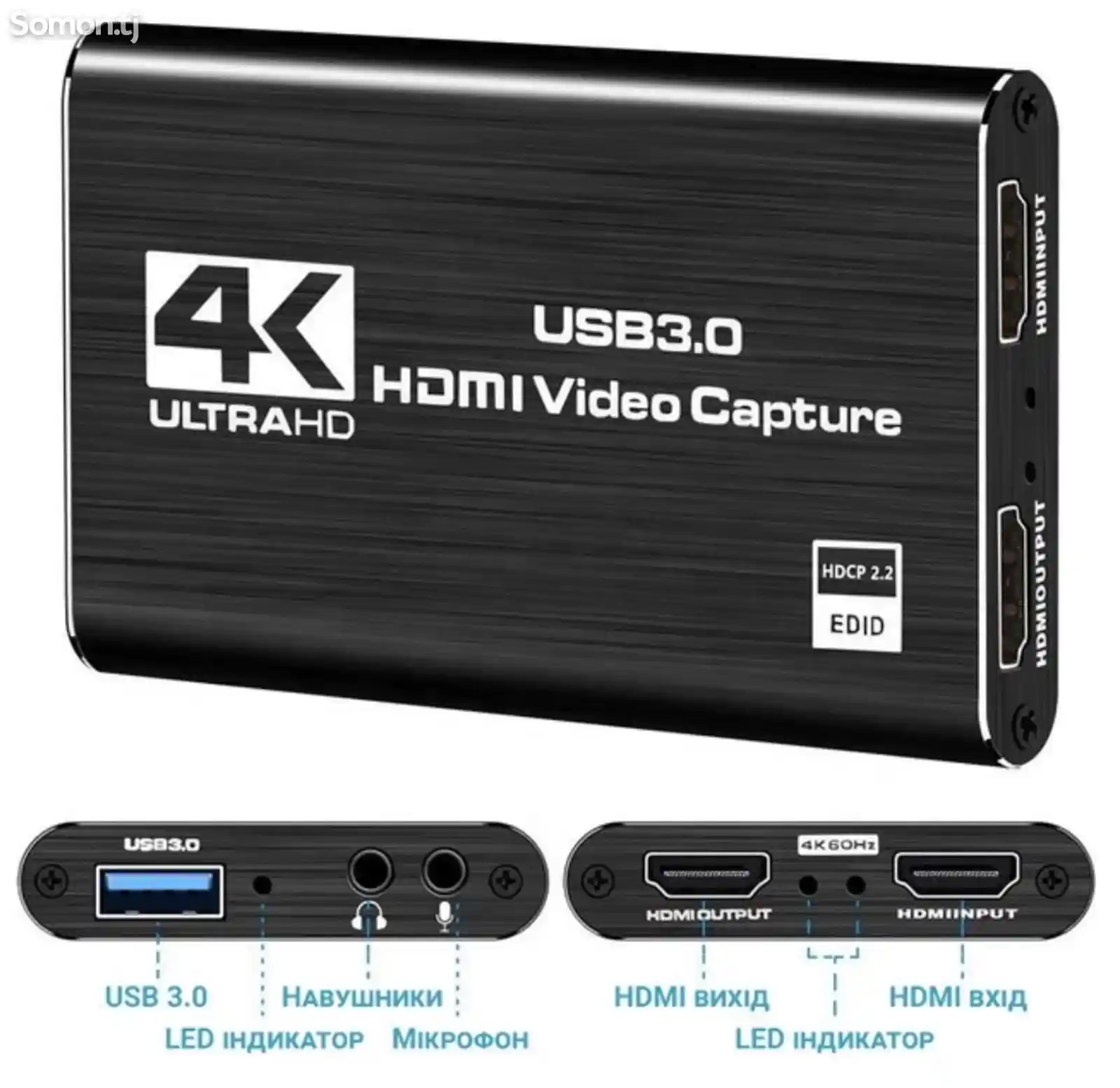 Внешняя видеокарта видеозахвата HDMI в USB 3.0 на 2 монитора-2